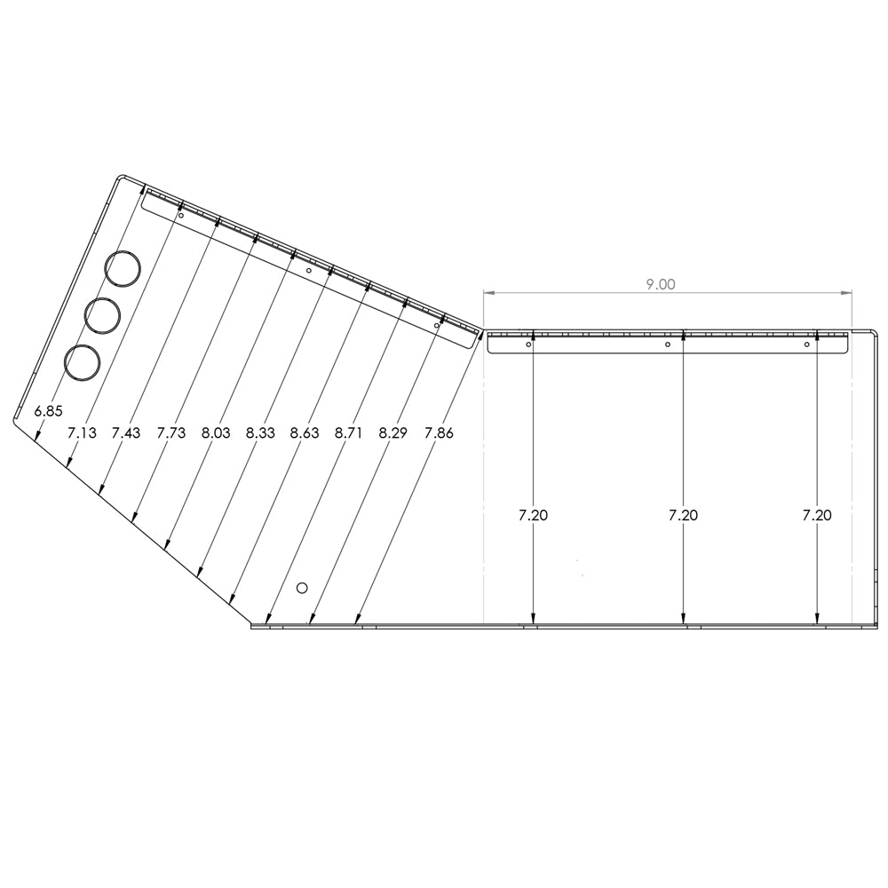 Standard Console – 18" – Lazy “L” Sloped Equipment Console