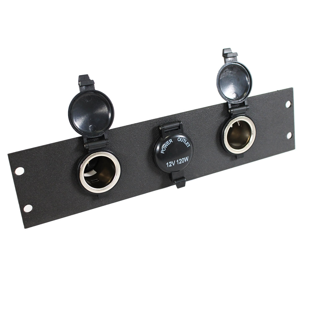 Faceplate – 2" 12V Power Outlets (3x) with Plastic Covers