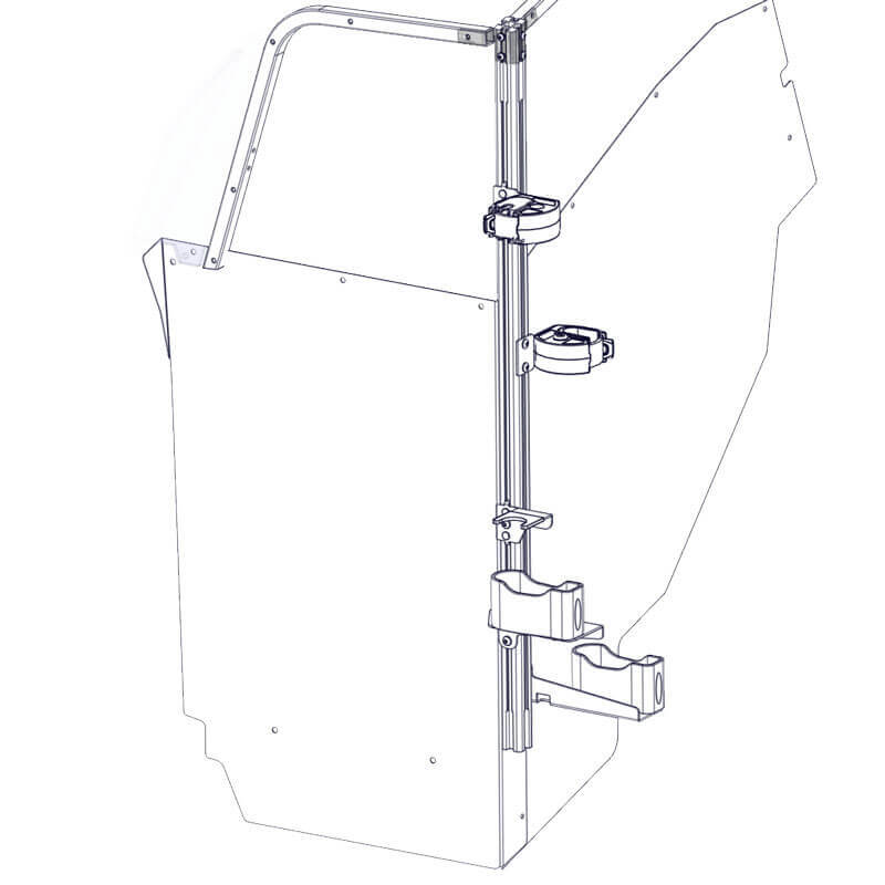 Gun Rack – Single Cell Mount – Vertical – Dual (AR + Shotgun – ZRT) (Ford PI Utility 2020+)