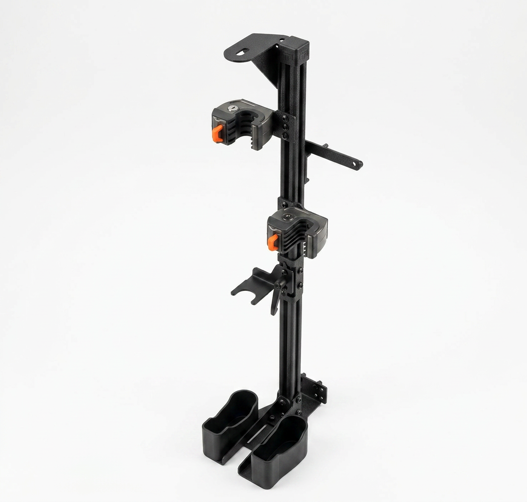 Gun Rack – Partition Mount – Vertical Dual (AR Suppressor + 870, ZRT Lock)