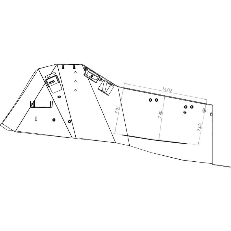 Contour Console – 14" – Integrated Printek–Brother Max Depth Horizontal Contour (FORD PI UTILITY 2020+)