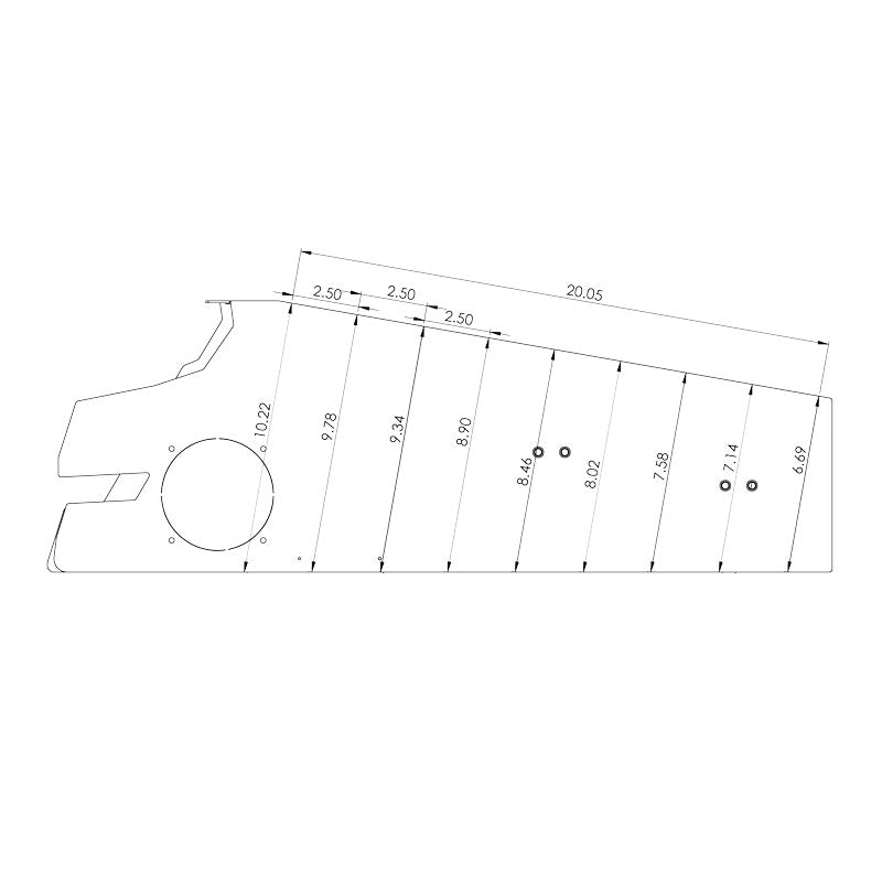Contour Console – 20" – Horizontal Contour with Locking Lid (FORD F-150 SSV/PR 2021+ · FORD F-250 2023+)