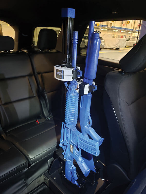 Gun Rack – Rear Seat Mount – Vertical – Dual (AR/870 – ZRT) (Ford PI Utility 2020+)