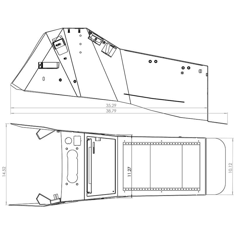 Contour Console – 14" – Integrated Printek–Brother Max Depth Horizontal Contour (FORD PI UTILITY 2020+)