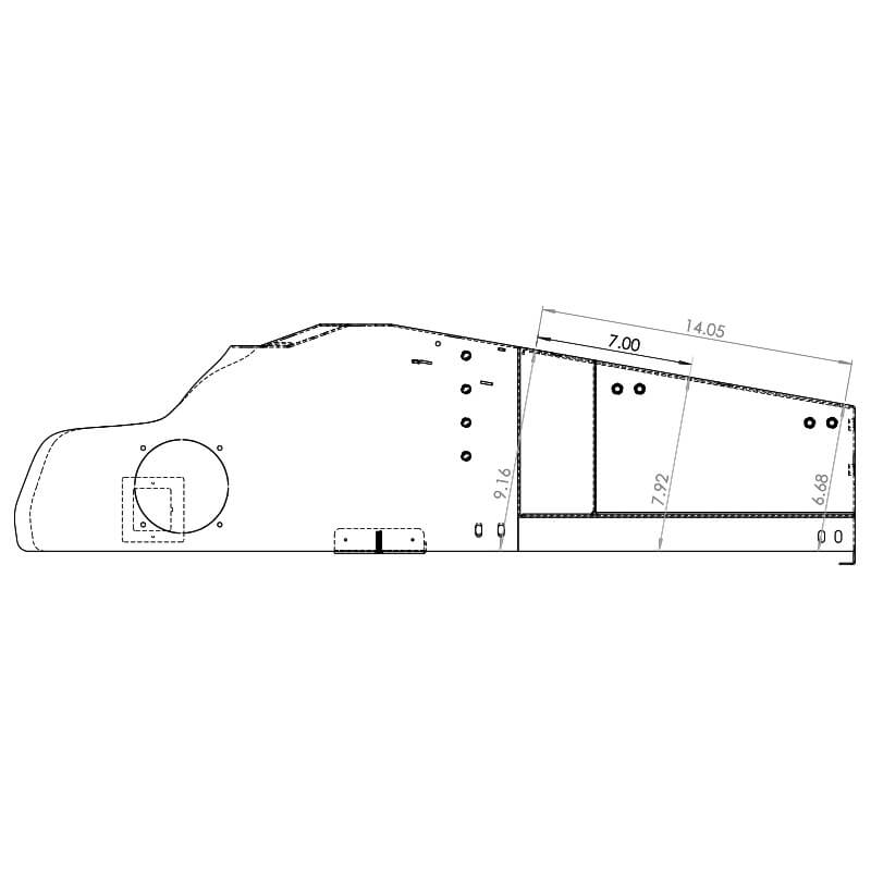 Contour Console – 14" – DGS / Integrated Printek–Brother Horizontal Contour (CHEVY TAHOE 2025+)
